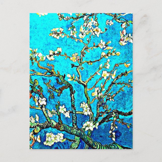 Zweige mit Mandelblüten Postkarte (Vorderseite)