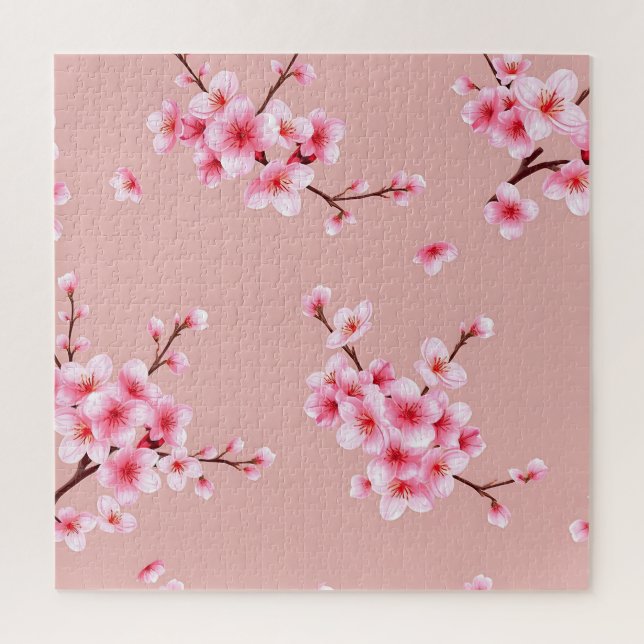 Zweige mit rosa Kirschblüten Muster Puzzle (Vertikal)