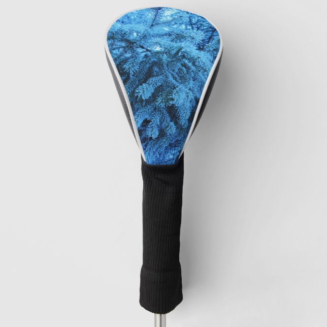 Zweige mit Schnee- und Frostkristallen bedeckt Golf Headcover (Vorderseite)