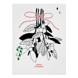Zweige mit Schneebeeren, Glänzende Poster