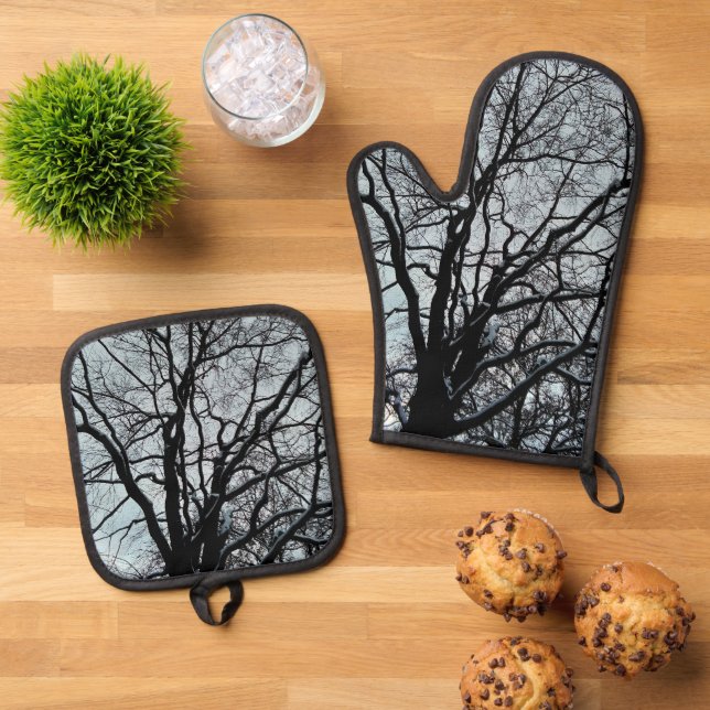 Zweige Ofenhandschuh & Topflappen-Set (Oben Unten)