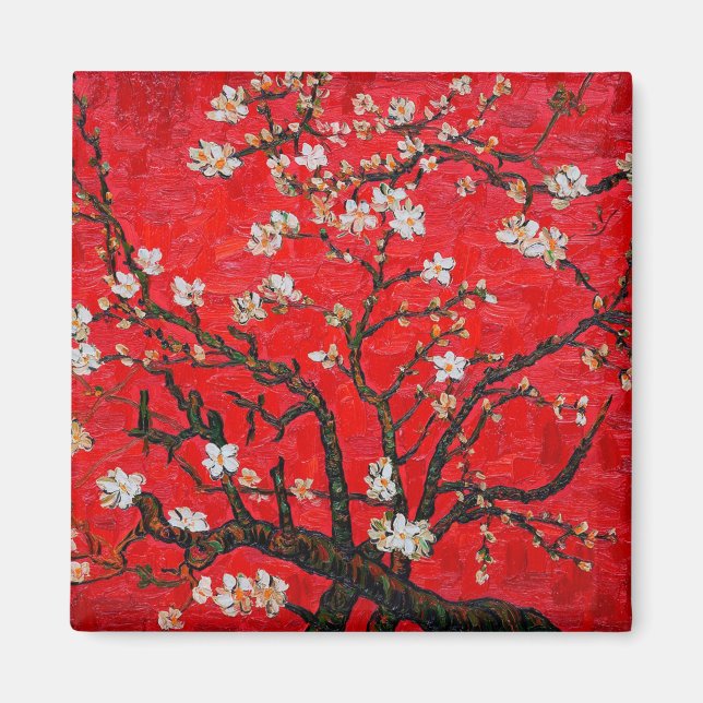 Zweige von Almond Tree in Blossom, Van Gogh Magnet (Vorne)