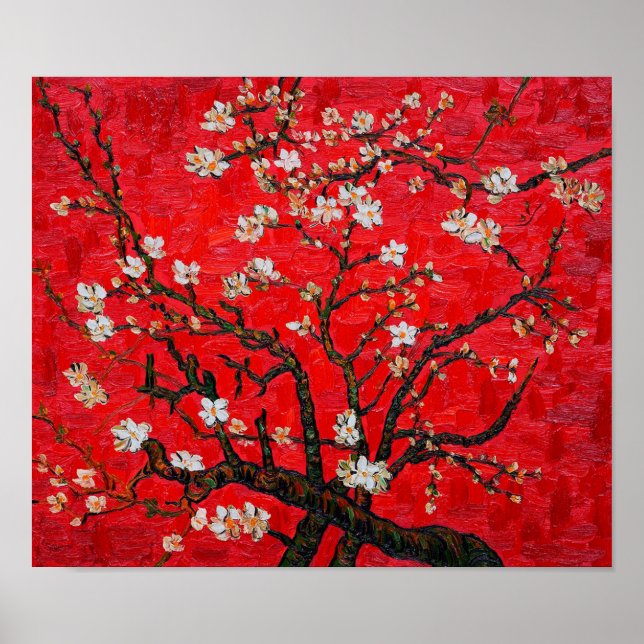 Zweige von Almond Tree in Blossom, Van Gogh Poster (Vorne)
