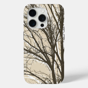 Zweige von Cream Beige Brown White Trees Case-Mate iPhone Hülle