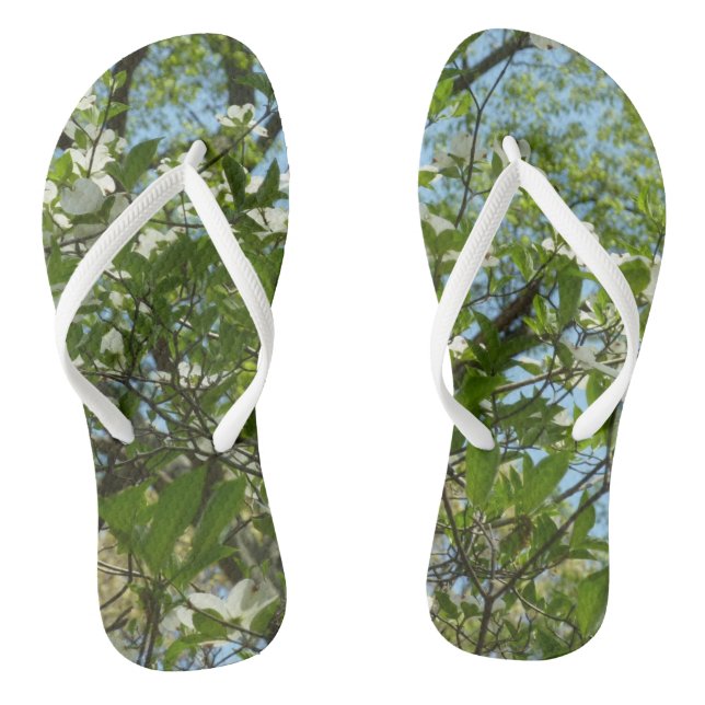 Zweige von Dogwood-Blüten Frühlingsbäume Flip Flops (Fußbett)