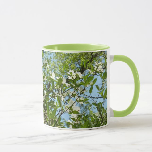 Zweige von Dogwood-Blüten Frühlingsbäume Tasse (Rechts)
