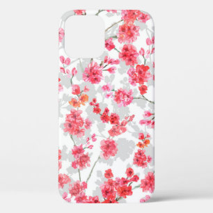 Zweige von Kirschblüten auf weißem und grauem Hint Case-Mate iPhone Hülle