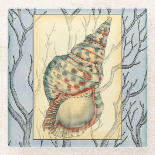 Zweige von Seashell und Bäumen Glasuntersetzer