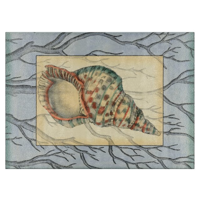 Zweige von Seashell und Bäumen Schneidebrett (Vorderseite)