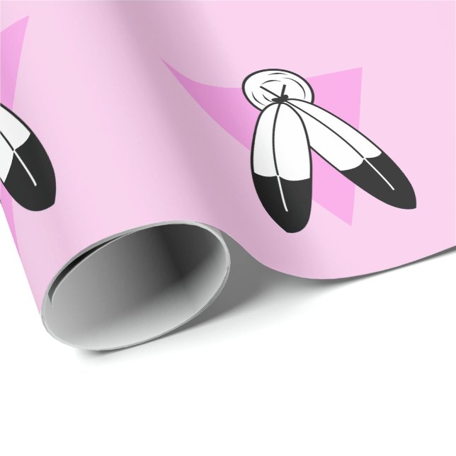Zweigeile rosa Dreiecksflagge Geschenkpapier (Rolleneckpunkt)