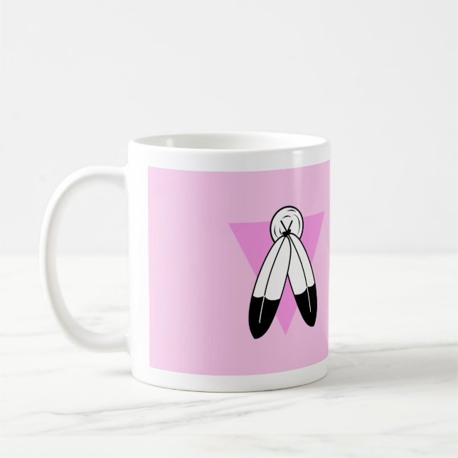 Zweigeile rosa Dreiecksflagge Kaffeetasse (Links)