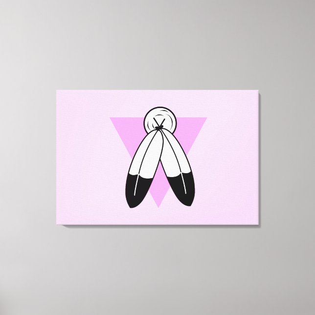 Zweigeile rosa Dreiecksflagge Leinwanddruck (Vorderseite)