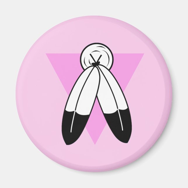 Zweigeile rosa Dreiecksflagge Magnet (Vorne)