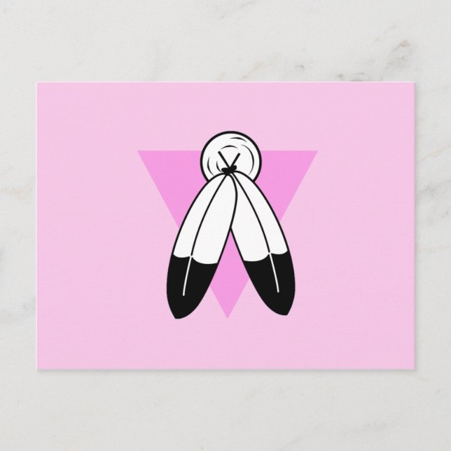 Zweigeile rosa Dreiecksflagge Postkarte (Vorderseite)