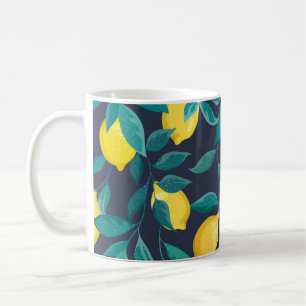 Zweigemonien: Blaue Dekorative Nahtlose Kaffeetasse