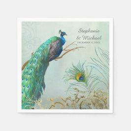 Zweigniederlassung Brautparty Party Vintag Peacock Serviette