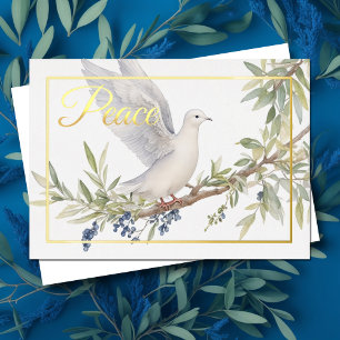 Zweigniederlassung Holiday Peace Dove Olive Folien Feiertagskarte