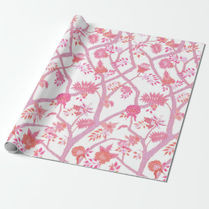 Zweigniederlassung Rosa und Orange-Peony Geschenkpapier