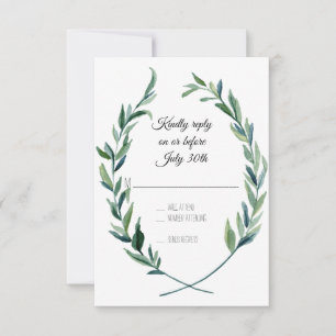 Zweigniederlassung uAwg Forest Green Laurel Wreath RSVP Karte