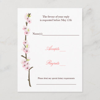 Zweigstelle Cherry Blossom (weiß) RSVP Karte