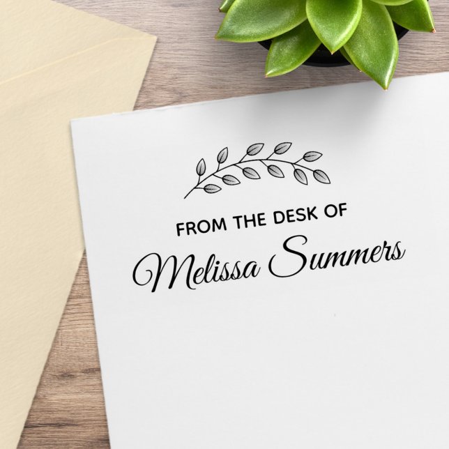 Zweigstelle der botanischen Blätter vom Schreibtis Gummistempel (Von Creator hochgeladen)