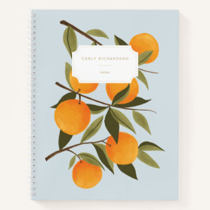 Zweigstelle Elegant Citrus Orange Notizbuch