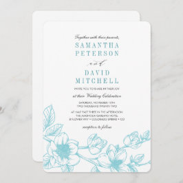 Zweigstelle Floral Magnolia | Blass | Hochzeit Einladung