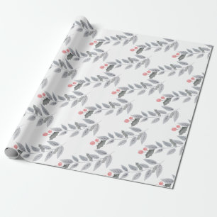 Zweigstelle Holiday Berry Leaf Geschenkpapier
