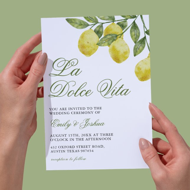 Zweigstelle La Dolce Vita Lemon Hochzeit Einladung (Von Creator hochgeladen)