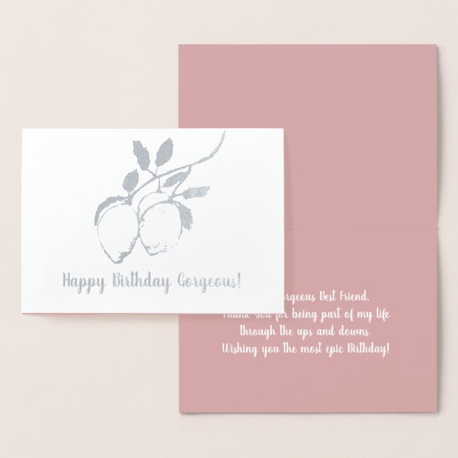 Zweigstelle Lemon Botanical Birthday Real Foil Car Folienkarte (Anzeige)