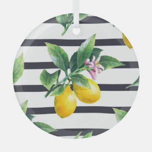Zweigstelle Lemon: Citrus Watercolor Bliss Ornament Aus Glas