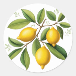 Zweigstelle Lemon Elegant Vintag Runder Aufkleber