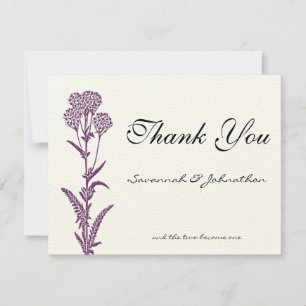 Zweigstelle lila Wilde Blume Hochzeit Dankeschön K Dankeskarte