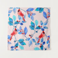 Zweigstelle mit Beeren und Vögeln Aquarell