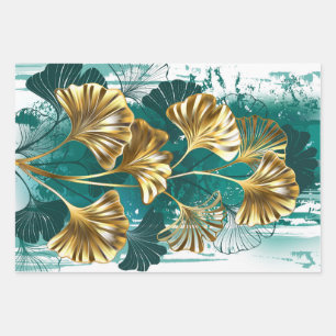 Zweigstelle mit goldenen Blätter Ginko Biloba