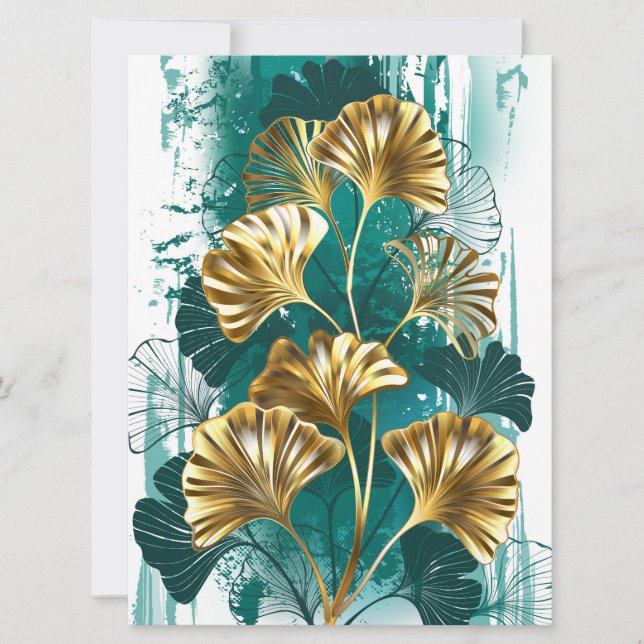 Zweigstelle mit goldenen Blätter Ginko Biloba Ankündigung (Vorderseite)