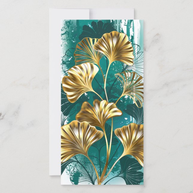 Zweigstelle mit goldenen Blätter Ginko Biloba Ankündigung (Vorderseite)