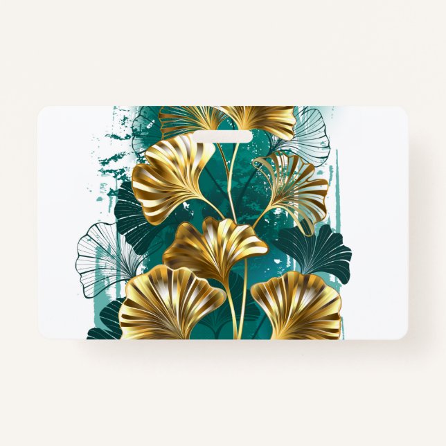 Zweigstelle mit goldenen Blätter Ginko Biloba Ausweis (Vorderseite)