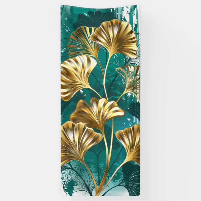 Zweigstelle mit goldenen Blätter Ginko Biloba Banner (Vertikal)