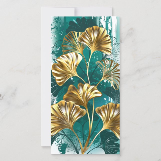 Zweigstelle mit goldenen Blätter Ginko Biloba Dankeskarte (Vorderseite)