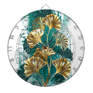 Zweigstelle mit goldenen Blätter Ginko Biloba Dartscheibe