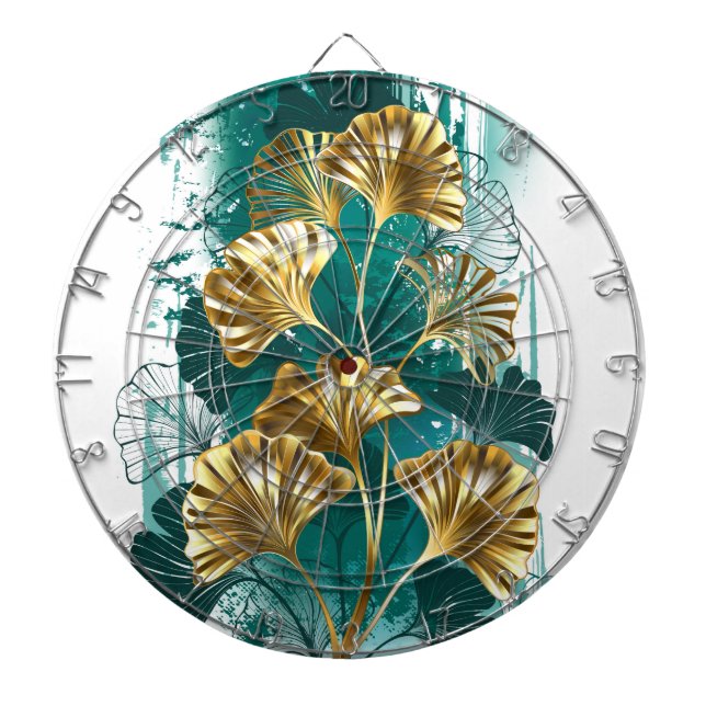 Zweigstelle mit goldenen Blätter Ginko Biloba Dartscheibe (vorne)