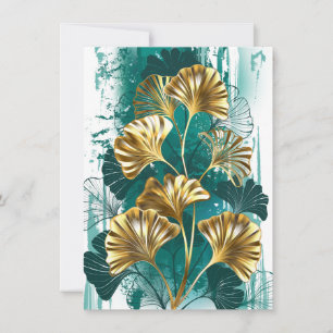 Zweigstelle mit goldenen Blätter Ginko Biloba Feiertagskarte