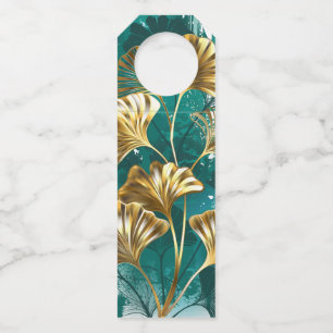 Zweigstelle mit goldenen Blätter Ginko Biloba Flaschenanhänger