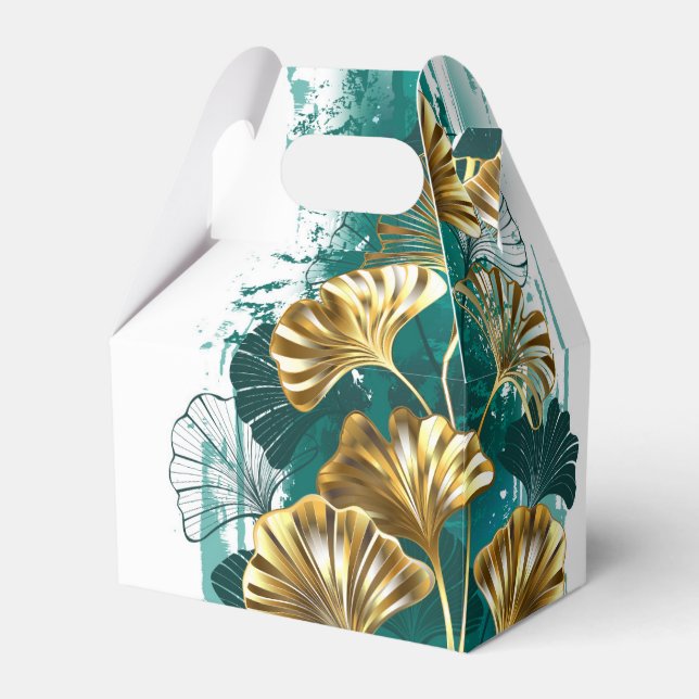Zweigstelle mit goldenen Blätter Ginko Biloba Geschenkschachtel (Vorderseite)