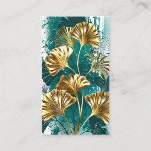 Zweigstelle mit goldenen Blätter Ginko Biloba Hinweiskarte