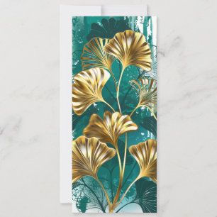 Zweigstelle mit goldenen Blätter Ginko Biloba Hinweiskarte