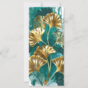 Zweigstelle mit goldenen Blätter Ginko Biloba Karte