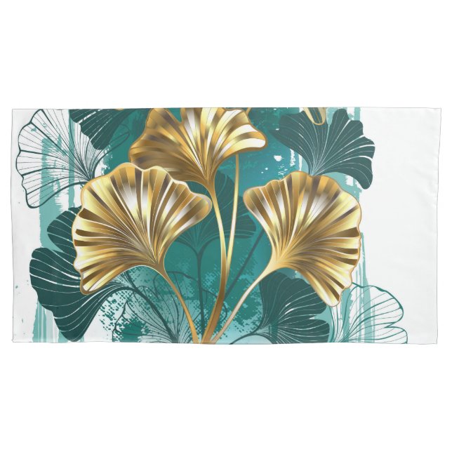 Zweigstelle mit goldenen Blätter Ginko Biloba Kissenbezug (Vorderseite)