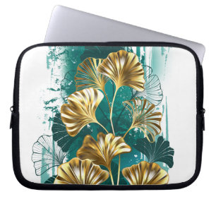 Zweigstelle mit goldenen Blätter Ginko Biloba Laptopschutzhülle
